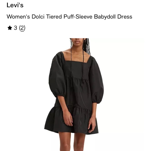 Levis Women's Dolci Tiered Puff-Sleeve Babydoll Dress - Picture 4 of 4
